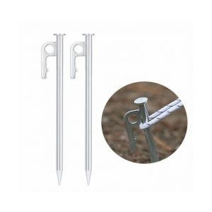 Piquets De Tente Robustes En Acier De 20 Cm, 2 Pièces, Piquets De Sol Durables Pour Le Camping Et L'extérieur - Neuf