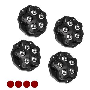 4 Pièces Roulettes Pivotantes Auto-adhésives,4 roulettes à 5 billes chacune,Roue mobile universelle 360,(Noir : 4 Pièces) - Neuf
