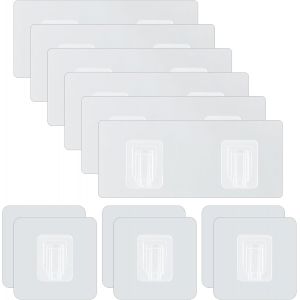 12 Pi&egrave;ces Crochets Adh&eacute;sifs de Rechange Solides pour &Eacute;tag&egrave;re de Douche, Crochet Adh&eacute;sif Mural Salle de Bain Accessoire pour Etagere Douche Angle, Shower Hooks sans Per&ccedil;age - Neuf