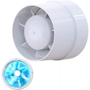 Extracteur d'air silencieux (LFI-09S), 104 mm, 130 m&sup3;/h, 12 W, gain axial, gain d'&eacute;nergie, pour salle de bain, toilettes, tente, serre, cuisine, bureau, garage - Neuf
