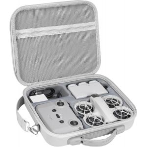 Mallette &Agrave; Bandouli&egrave;re Pour Drone Dji Neo Fly More Combo,Radiocommande Rc-N3,Chargeur De Batterie Et Accessoires,Cuir Synth&eacute;tique,Gris-Marque G&eacute;n&eacute;rale - Neuf
