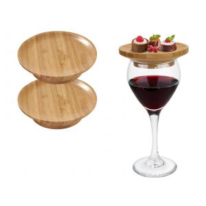 Dessous De Verre En Bambou Pour Verre &Agrave; Vin Ou Plateau De Charcuterie - Lot De 2 - Neuf