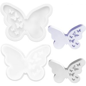 Moule De Silicone Papillon, 2 Pi&egrave;ces Moules De Moulage En Silicone Papillon, Moules &Agrave; Bougies Papillon Pour Couler, Moule &Agrave; Savon, Moules &Agrave; R&eacute;sine &Eacute;poxy (13 Cm X 10 Cm X 2,2 Cm) - Neuf