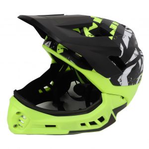 Casque De Velo D'equilibre Pour Enfants Ff, Amovible, Integral, Securite, Noir, Vert Fluo - Neuf