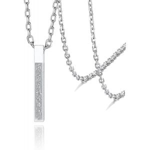 Kal-Islamique Ayatul Kursi Collier Pour Femmes Hommes Allah Arabe 3d Bar Collier Coranique Musulman Coran Acier Inoxydable/Cuir Chaîne Collier Islam Eid Islamique Cadeau - Neuf