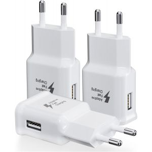Kalcx-Chargeur Mural Usb Adaptatif À Charge Rapide,Pack De 3 Blocs De Charge Rapide Compatible Avec Samsung Galaxy S23 S22 S21 S20 S10e S10 S9 S8 S7 Edge Plus,Note 8 9 10+,A03 A13 A24 A32 A53 A54 Iph - Neuf