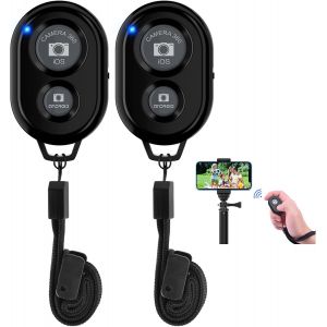 LORANKA-2PCS T&eacute;l&eacute;commande Bluetooth Selfie sans Fil pour Smartphones avec Dragonne, Adapt&eacute; pour Le D&eacute;clenchement de l'Obturateur, Compatible avec Apple iOS et Android/iPhone/iPad/Samsung/Autres T&eacute;l&eacute;p - Neuf