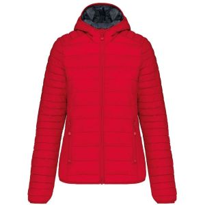 Doudoune L&eacute;g&egrave;re &Agrave; Capuche - Femme - K6111 - Rouge - Neuf