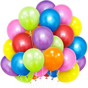 AYUHR-Lot de 30 ballons roses noirs de 30 cm avec confettis argentés, parfaits pour les anniversaires, les mariages, les fêtes prénatales, les décorations de fête sur le thème de la princesse, les - Neuf