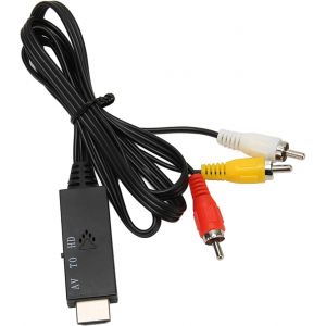 Convertisseur Av Vers Hd Mi,Convertisseur R Ca Vers Hd Mi,1080p Mini R Ca Composite Cvbs Av Vers Hd Mi Adaptateur De Convertisseur Audio Vidéo Pour Ps1 Ps3 Stb X Box Vhs Vcr Avec Câble R Ca - Neuf