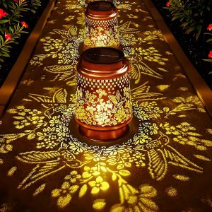 Uiiuy-Lanterne Solaire Exterieur Jardin 2 Pièces Lanterne Solaire Exterieur Colibri, Ip44 Étanche Métal Lanternes D'extérieur Lampe Solaire Pour Jardin Patio Balcon Camping - Neuf