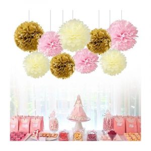 9pcs Boules De Fleur En Papier Plafond D&eacute;corations Suspendues Mariage Douche De B&eacute;b&eacute; D&eacute;corations De F&ecirc;te D'anniversaire A - Neuf
