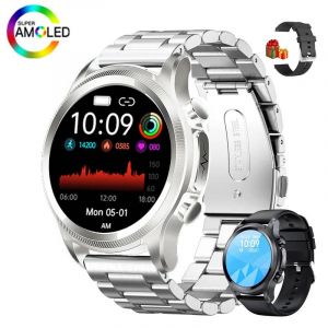 Mesure Professionnelle Ecg+Ppg Montre Intelligente Hommes Tension Art&eacute;rielle Et Fr&eacute;quence Cardiaque Smartwatch Pour Xiaomi Hd Appel Sport Tracker 2025.Silver Steel.Ecg Ppg - Neuf