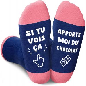 Kalanka-Chaussette Drole, Cadeau Femme Chaussettes Rigolotes, Chaussettes Drole Chocolat, Cadeaux Noel Cadeau Anniversaire Femme Pour Saint-Valentin No&euml;l F&ecirc;te Des M&egrave;res Anniversaire - Neuf