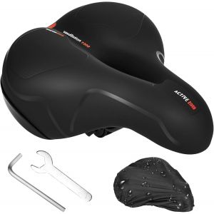Selle De V&eacute;lo Ergonomique 2025 Pour Homme Et Femme,Douce,Confortable,Respirante,Absorbant Les Chocs,Mousse &Agrave; M&eacute;moire De Forme,Si&egrave;ge De V&eacute;lo En Gel Avec Housse De Selle De V&eacute;lo &Eacute;tanche - Neuf