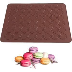 KAL-Plaque Macarons Silicone, 48 Puits Moule Cannelés Silicone Moule À Macaron Antiadhésif Tapis De Cuisson Pour Macarons Patisserie (38 * 28Cm) - Neuf