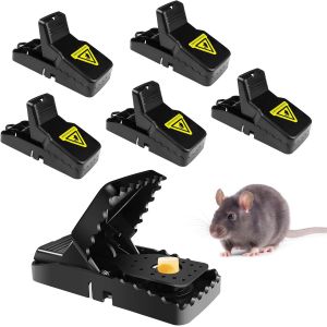 KALANKA-Piège à Rats Professionnel, 6 Clips de Piege a Souris Efficace, Piège Souris Reutilisable, Tapetteà, Attrape, Tapetteà Plastique, Tapette, Convient pour la Maison et Exterieur - Neuf