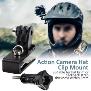TELESIN Support de fixation pour sac a dos, casquette, chapeau, pour camera d'action GoPro Hero 5 et 4 Session Xiaomi Yi - Neuf