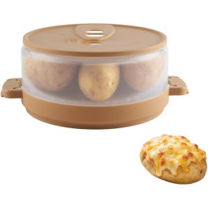 Jexnovashop-Cuiseur Vapeur Micro-Ondes Avec Valve &Agrave; Vapeur - Cuiseur De Pommes De Terre Sans Bpa Pour Pr&eacute;parer Des Pommes De Terre Au Four Au Micro-Ondes - Cuisson Uniforme Et Passe Au Lave-Vaisselle - Neuf