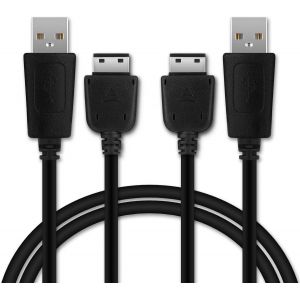 2X Câble USB Transfert de données et Charge de 1m Compatible avec Samsung PCBS10 | GT-S5230/GT-E1200/GT E1190/GT-E1150/GT-E1050 18 Pin Connector vers USB A 2.0 Noir Fil en - Neuf