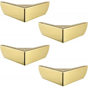 Or - Pieds De Meubles De Cuisine Diy 50 Mm Pieds Pour Table Basse Armoire Lit Canapé Pieds De Chaise En Métal Massif Bureau Argent Silencieux Antidérapant Lot De 4 - Neuf