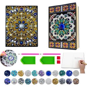Chenquansarl-Ietwate 2 Stück Diamant Mandala Kit, 5d Diy Mandala Diamant Peinture A5 Carnet, Diamond Art Painting Notebook, Journal Intime En Cuir Vierge, Pour Débutants Scolaires Bureau Étudiants - Neuf
