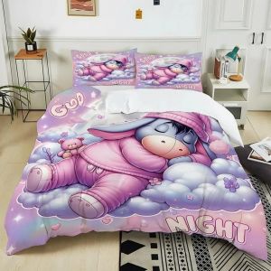 Housse De Couette Winnie L'ourson, Motif Dessin Anime, Parure De Lit Winnie L'ourson, Impression 3d, Pour Enfants, Garcon S Et Filles, 2 Ou 3 Pieces - Neuf