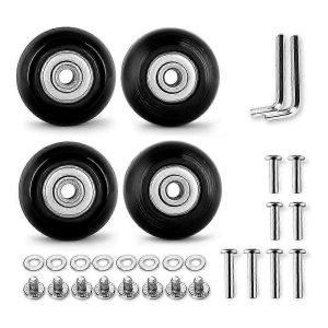4pcs Set Bagages Roues De Remplacement 50mm Avec 6mm (0.24in) Roulements Kits De Réparation Abec 608zz Pour Suitc - Neuf