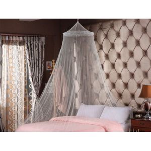 Moustiquaire suspendue en forme de d&ocirc;me pour lit simple &iquest; Blanc, protection contre les insectes, installation facile, convient pour 1,2 &agrave; 1,5 m - Neuf