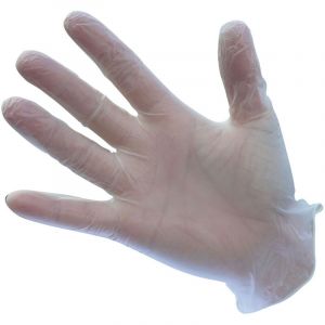 Gants Jetables En Vinyle Poudr&eacute; Incolore M - Taille 8 - Neuf