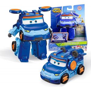 ERYI-Transforming Aeroplane Supercharged Leo, Hauteur Env. 12,7 Cm, Poupée Pour Enfants, 3 En 1 Avion Jouet Et Figurine De Robot Pour Garçons Et Filles À Partir De 3 Ans, Bleu - Neuf