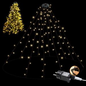Jgd-Guirlande Led Int/Ext : 10x2m, 250 Led 2500k. 8 Modes + Minuterie M&eacute;moire. Ip44 &Eacute;tanche. &Eacute;conome. Parfaite Pour Sapin De No&euml;l. - Neuf