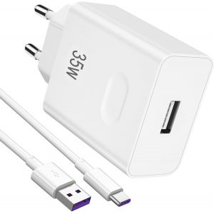 LORANKA-35W USB Chargeur Rapide pour Honor X6b X8c X8b Magic7 6 Lite 200 Smart/Lite,35W Chargeur avec 5A C&acirc;ble USB C 1m pour Honor 400 90 70 Lite Magic6 6Pro X8a X7a X6a Pad X8a X9a X9 9 8 - Neuf