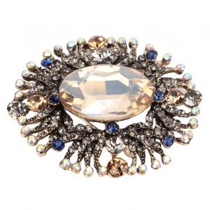 Broche En Strass Vintage Incrustee De Strass Pour Homme Et Femme, Bijou De Costume, Veste, Corsage - Neuf