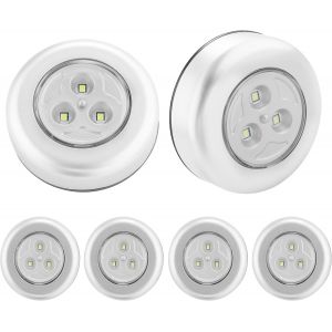 Veilleuses Lampe Led 6pcs Lampe Spot Led Autocollant Éclairage Supplémentaire Pour Placard Escalier Miroir Cuisine Vitrines Cabinet - Neuf