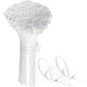 CHECARZHN--NO1-Lot De 100 Attaches Autobloquantes En Nylon Multi-U s Pour Fils Bien Rangés - 300 Mm X 3,6 Mm - 18,1 Kg - Blanc - Neuf