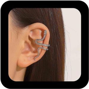 Kal-Boucle D'oreille Punk Serpent Boucle D'oreille Manchette Plaqué Or Boucle D'oreille Manchette Cartilage Serpent Boucle D'oreille Manchette Clip Serpent Gothique Boucle D'oreille Sans - Neuf