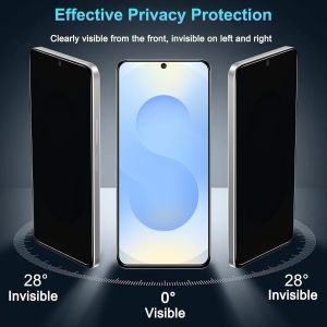 Trahoo-Verre Trempé Pour Samsung Galaxy S25 5g Anti Espion Vitre Protection Ecran Anti-Espion Film Protecteur Écran Dureté 9h Anti-Rayures Haute Définition Sans Bulles Anti-Spy Confidentialité - Neuf