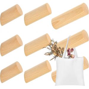 Sjzg-12 Pi&egrave;ces Patere Bois De H&ecirc;tre, 6 Cm Cylindre Crochet De Porte Manteau Mural Bois, Patere Murale Bois Naturel, Pour Chapeaux, Sacs &Agrave; Dos, Echarpes, V&ecirc;tements (6/8/10cm Trois Chacun) - Neuf