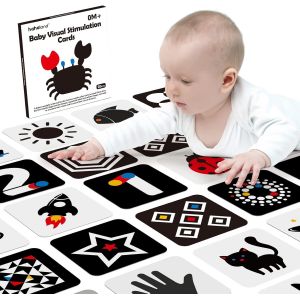 MDY-Jouet pour 0 3 6 Mois, Carte Flash Blanc et Noir pour Tout-Petits/Bébé, 20 Pcs Contraste Élevé Conçues pour Jouets de Bébé Nouveau-Né Cartes de Stimulation Visuelle - Neuf
