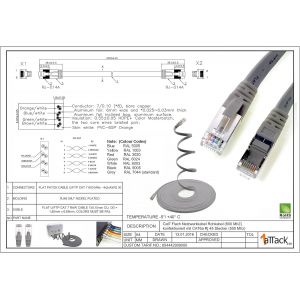 10 M - Bleu - Lot De 10 Câbles Réseau Plats Cat7 Câble Brut Cat 7 Câble Ruban Gigabit Lan (10 Gbit/S) Câble D'Installation Câble Patch Plat Mince Fiche Rj 45 Cat6A[CAB9165855] - Neuf