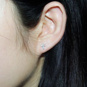 Boucle D'oreille En Argent 925, Croix Religieux Argent Boucle D Oreille Femme, Zircone Petites Boucles D'oreilles Pour Fille Enfant Boucle D'oreille Bijoux - Neuf