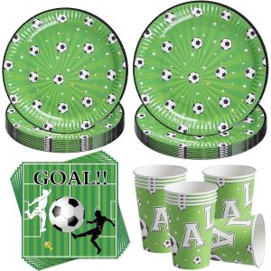 Trahoo-Kit Vaisselle Anniversaire,Party Set, Assiettes, Serviettes Et Gobelets, Décoration De Table, Décoration D'anniversaire,Assiette Carton Papier Tasses Serviettesr Nappe Pour Fête De Noël - Neuf