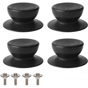 Lot De 4 Boutons De Couvercle Universels Pour Couvercle De Cuisine, Poignée De Couvercle En Verre, Noir - Neuf