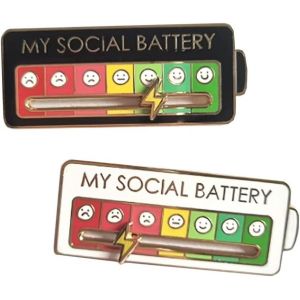 Kjdal-Dr&ocirc;le De Batterie Sociale Broche Insigne Dr&ocirc;le D'humeur Sociale Broche &Eacute;pingle Pour 7 Jours D'humeur Expression Pin's Insigne Mignon Expression Cr&eacute;ative Broche Broche Hommes Femmes Cadeau,M&eacute;tal - Neuf