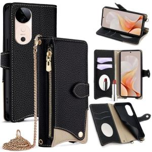 Sunsky Crossbody Chain Fishtail Litchi &Eacute;tui De T&eacute;l&eacute;phone Pour Vivo S19 Noir - Neuf