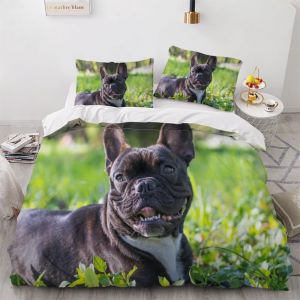 Bouledogue Housse De Couette X Imprim&iquest;&iquest; D Chien Animal Parure De Lit Personnes Ado Fille Enfants Microfibre Literie Pi&iquest;&iquest;Ces Avec Fermeture &iquest;&iquest;Cla - Neuf