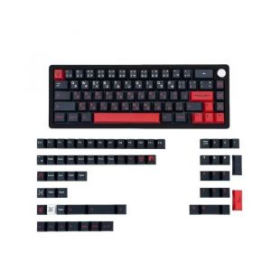 Touches de Clavier M&eacute;canique PBT 129 Touches Profil Cherry Sublimation Th&egrave;me Samoura&iuml; Japonais Bushido QWERTY Noir et Rouge - Neuf