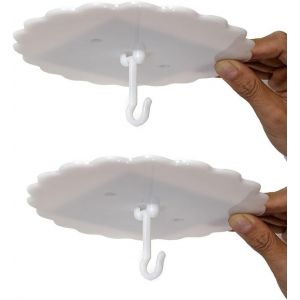 Lot De 2 Crochets De Plafond En Forme De Dôme Super Colle-Stiquaire Et Auvent De Lit (17,8 Cm,2 Ensembles)-Installation Facile,Sans Clous - Neuf