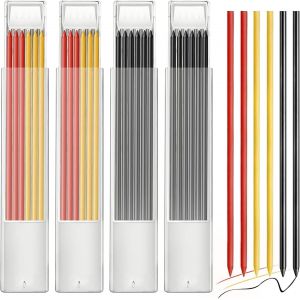 Eryi-Recharges De Crayons De Charpentier, 24 Pièces 2.8mm Hb Recharges De Graphite Crayons De Charpentier, Recharges De Crayons De Charpentier Solides, Gris Rouge Jaune Pour Dessin D'architecte - Neuf